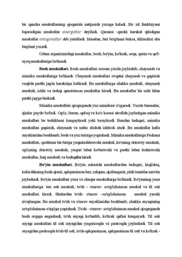 Muskul sistemasi uning tuzilishi va vazifalari - Image 3