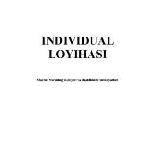 Narxning mohiyati va shakllanish xususiyatlari