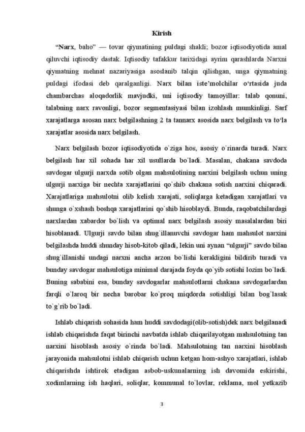 Narxning mohiyati va shakllanish xususiyatlari - Image 3