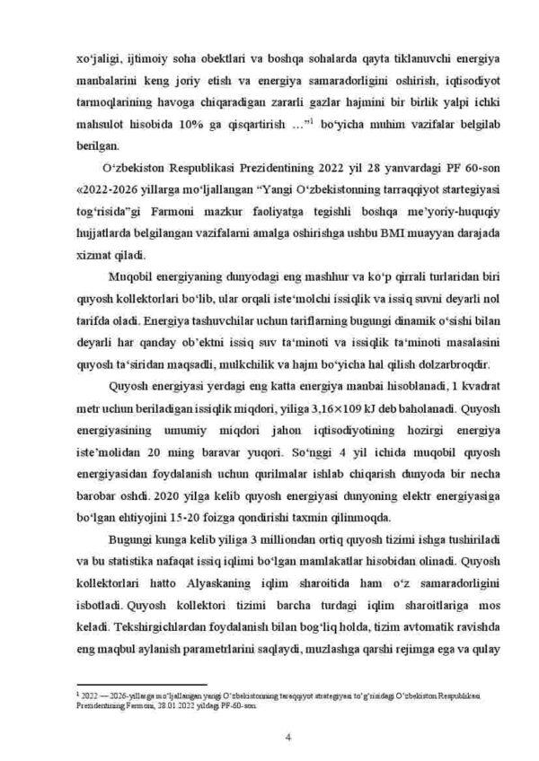 Qo'qon Neft va Gaz texnikumi hududida joylashgan ikki yuz o'rinli talabalar oshxonasining quyoshli issiq suv ta'minoti tizimlarini  hamda energiya tejamkorligini asoslash - Image 4