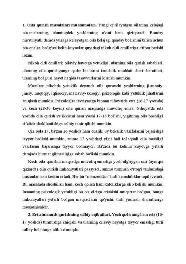 Nikoh oldi omillari va uning bo'lajak oilaga ta'siri - Image 2