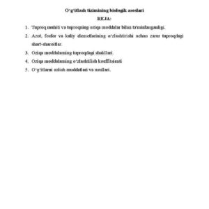 O'g'itlash tizimining biologik asoslari