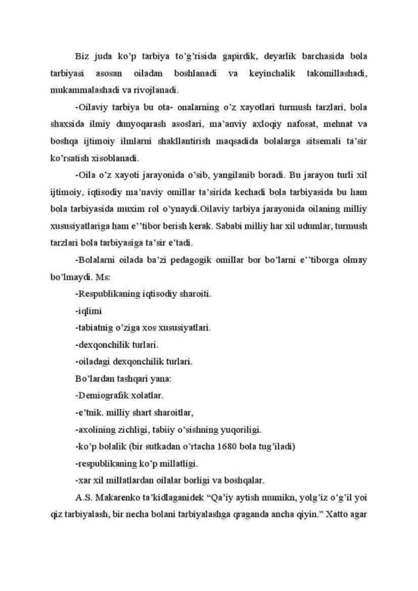 O'quvchilarni oilada tarbiyalash. Tarbiyani tashkil qilish ni sinfdan va maktabdan tashqari, jamoat tashkilotlarida, tibbiyot muassasalarida olib boriladigan ishlarni ahamiyati. Diniy tarbiya. - Image 2