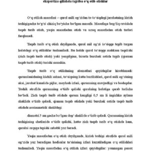 O'q otilish masofasini to'siqdagi izlarga qarab aniqlash. O'q otilish izlarini ekspertiza qilishda tajriba tariqasidagi o'q otishlar. O'q otilish izlarini ekspertiza qilishda tajriba o'q otib olishlar