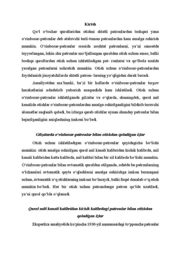 O'tochar qurolning o'rinbosar-patronlarning gilzalaridagi izlarga qarab aynanligini aniqlash xususiyatlari - Image 2