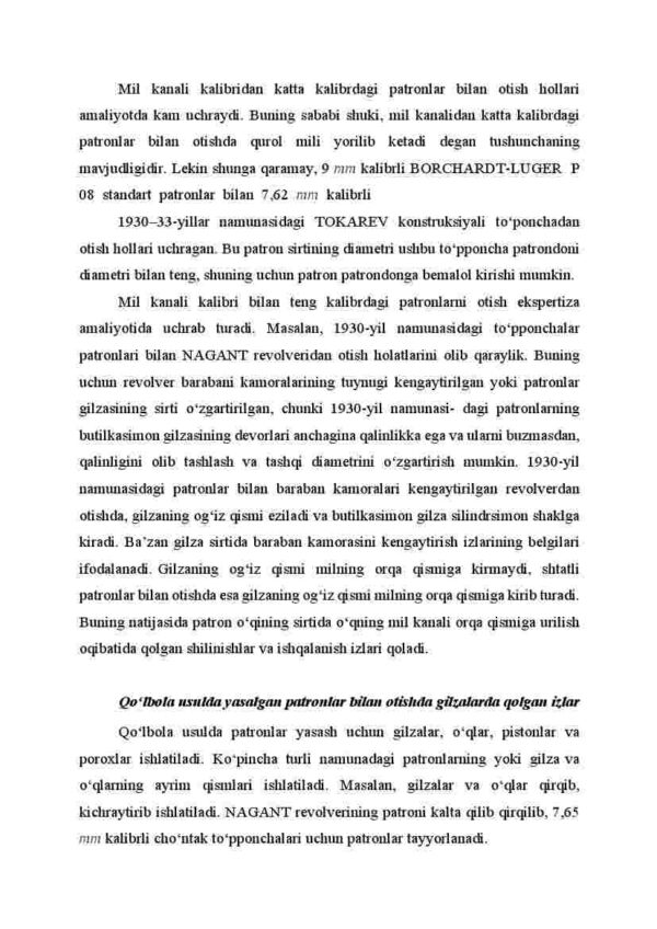 O'tochar qurolning o'rinbosar-patronlarning gilzalaridagi izlarga qarab aynanligini aniqlash xususiyatlari - Image 4