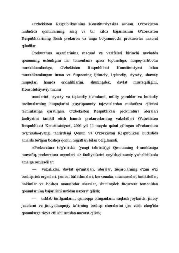 O'zbekiston Respublikasida prokuratura organlarining huquqiy asoslari - Image 2