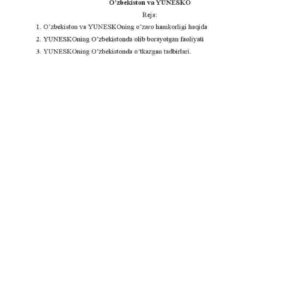 O'zbekiston va YUNESKO
