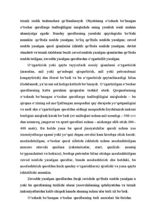 O'xshash bo'lmagan o'tochar qurollar tushunchasi va ularning tasniflanishi - Image 2