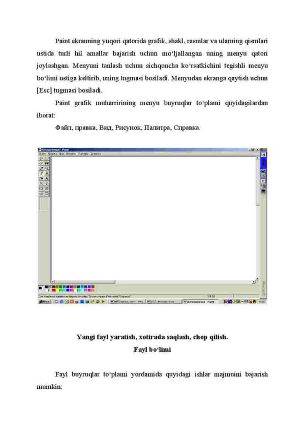 Paint muharriri bosh menyusining bo'limlari - Image 2