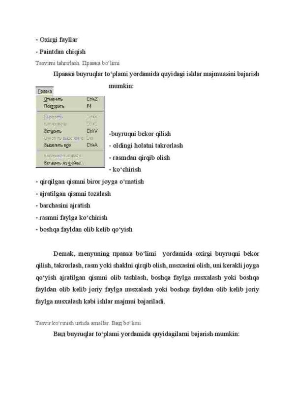 Paint muharriri bosh menyusining bo'limlari - Image 4