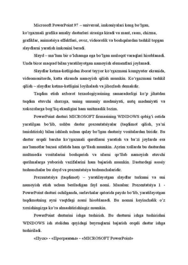 Power point dasturi haqida umumiy ma'lumotlar - Image 2