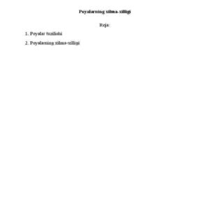 Poyalarning xilma-xilligi