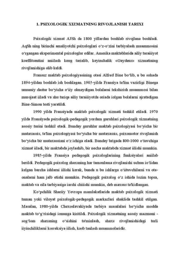 Psixologik xizmat predmeti - Image 2
