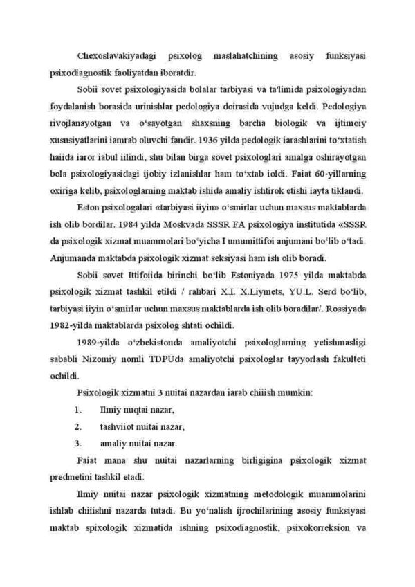 Psixologik xizmat predmeti - Image 3