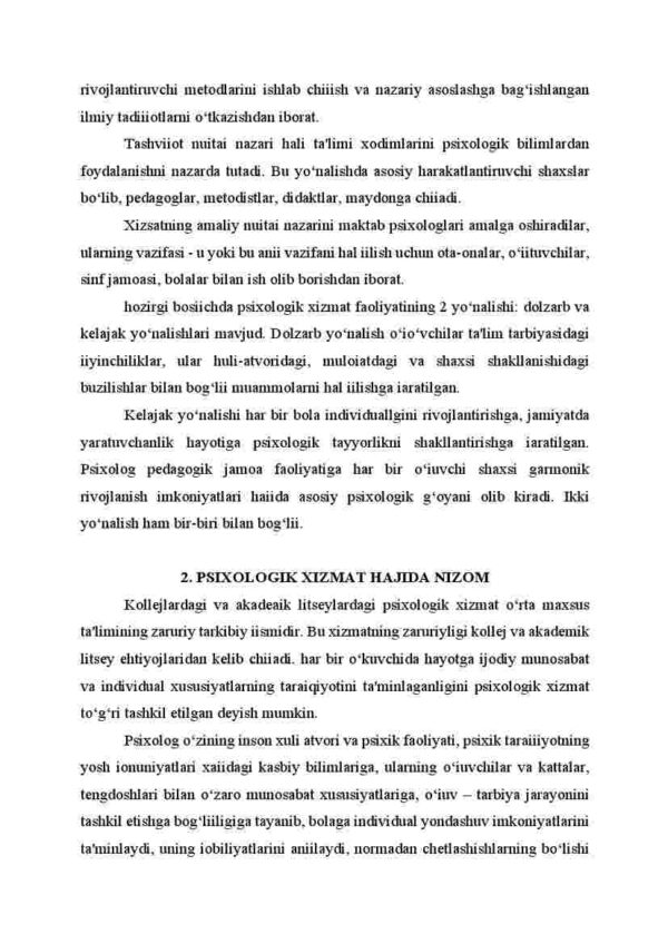 Psixologik xizmat predmeti - Image 4