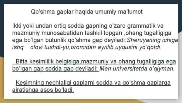 Qo'shma gaplar va uning turlari - Image 3