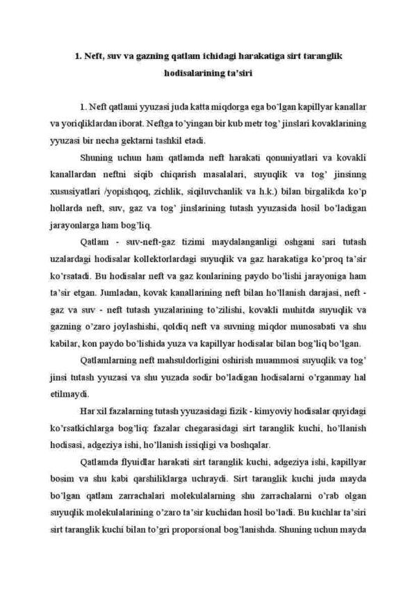 Qаtlаm - suv - nеft – gаz tizimining sirt - mоlеkulyar хоssаlаri - Image 2