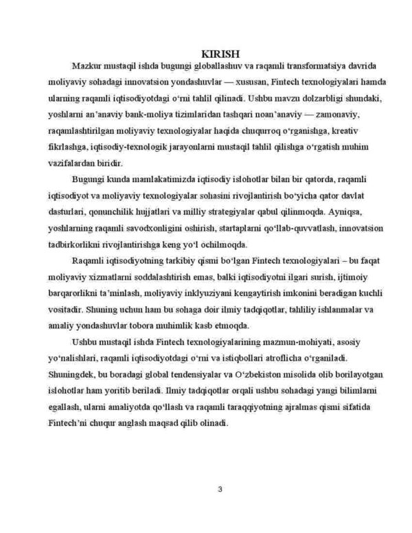 Raqamli iqtisodiyda moliyaviy texnologiyalar (Fintech texnologiyalar) - Image 2