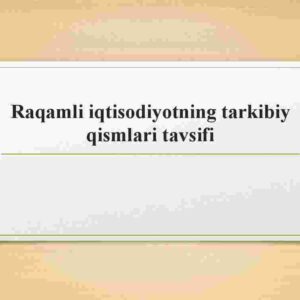 Raqamli iqtisodiyotning tarkibiy qismlari tavsifi