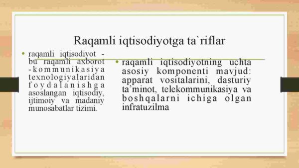 Raqamli iqtisodiyotning tarkibiy qismlari tavsifi - Image 3