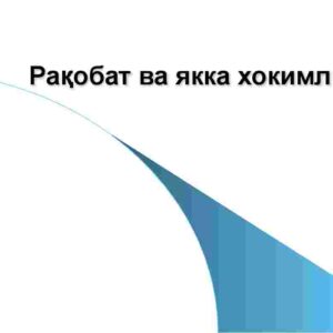Raqobat va yakka hokimlik