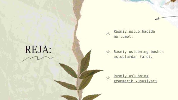 Rasmiy nutq uslubi va rasmiy ish yuritishning o'ziga xos tomonlari - Image 2
