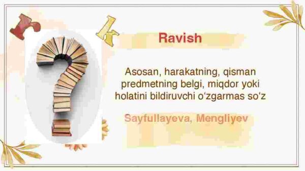 Ravish va uning grammatik xususiyatlari - Image 4