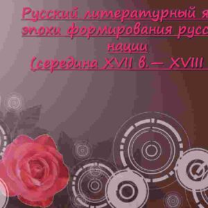 Русский литературный язык эпохи формирования русской нации