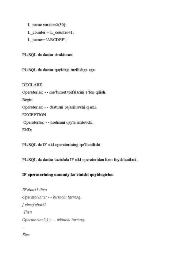 PL/SQL – Oracle dasturlash tili - Image 4