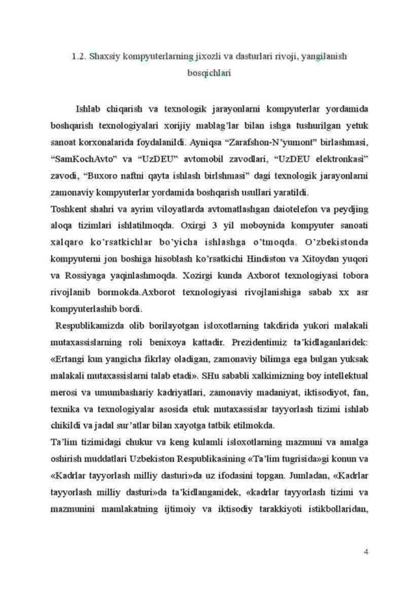 Shaxsiy kompyuterlarni jixozli nazorati va ularga texnik xizmat ko'rsatish - Image 4