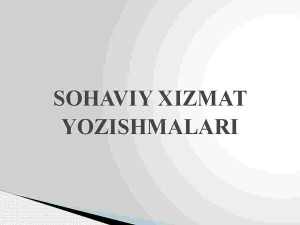 Sohaviy xizmat yozishmalari