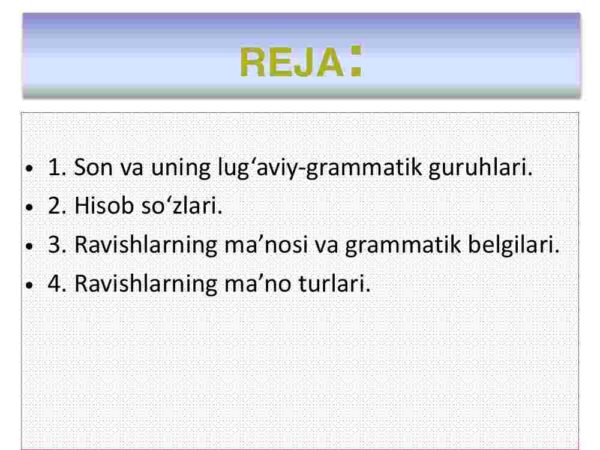 Son va ravish, ularning lug'aviy-grammatik guruhlari - Image 2