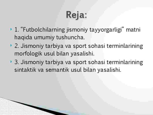 Sport sohasiga oid atamalarning o'ziga xosligi - Image 2