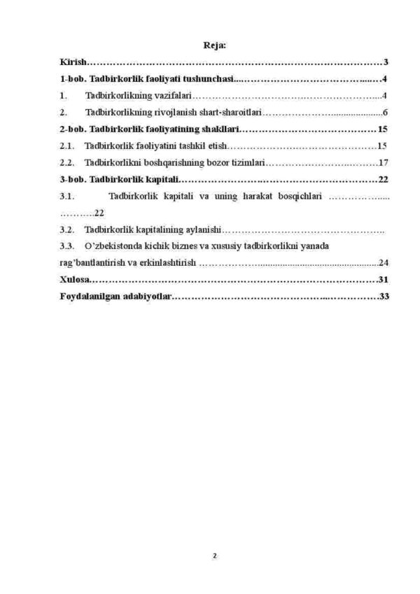 Tadbirkorlik faoliyati va tadbirkorlik kapitali - Image 2