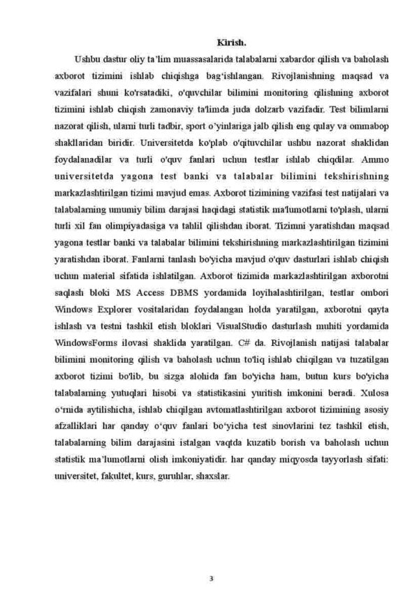 Talabalarni davom etayotgan voqealar haqida xabardor qiluvchi axborot tizimini ishlab chiqish - Image 3
