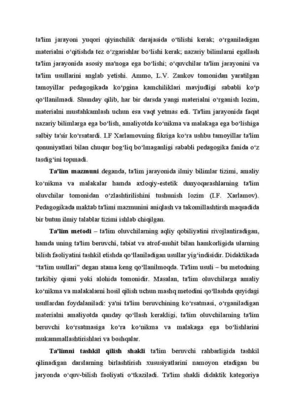 Ta'lim jarayonining o'rganishga oid didaktik ma'lumotlar - Image 4