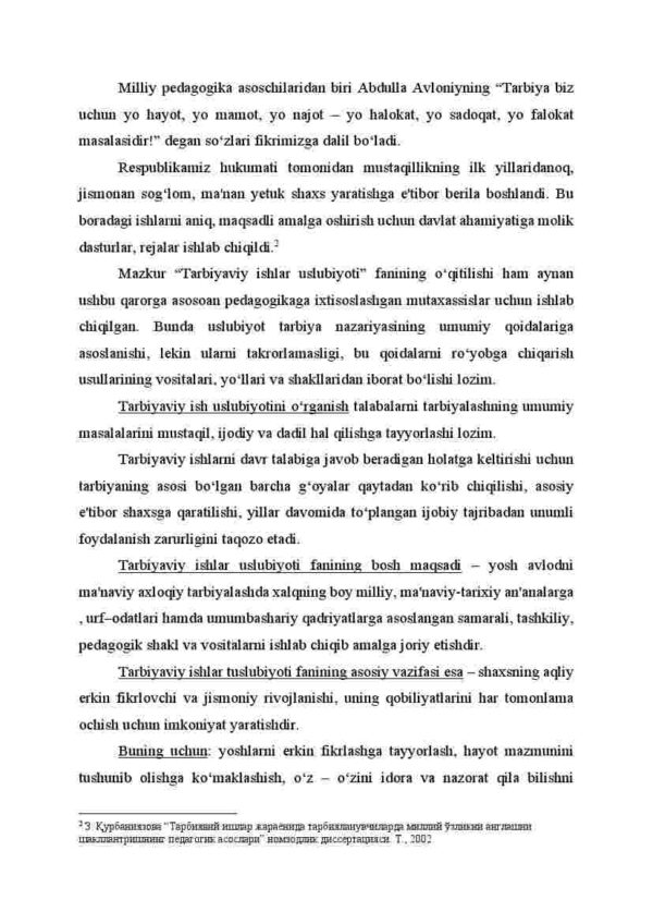Tarbiyaviy ishlar uslubiyoti faniga kirish - Image 3