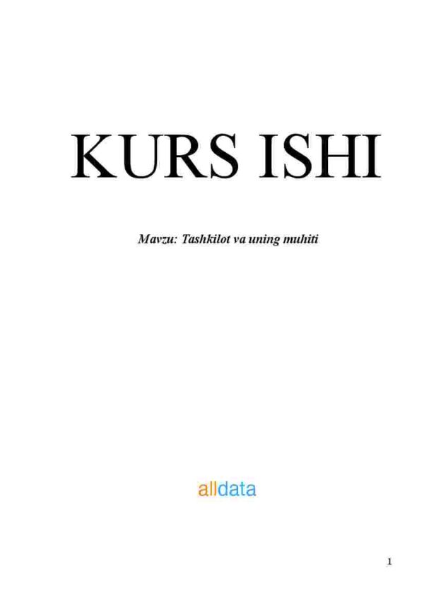 Tashkilot va uning muhiti