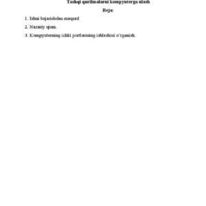 Tashqi qurilmalarni kompyutеrga ulash