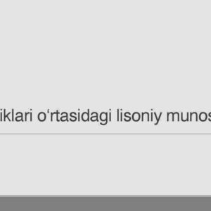Til birliklari o'rtasidagi lisoniy munosabatlar