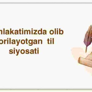 Mamlakatimizda olib borilayotgan til siyosati