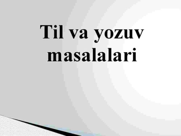 Til va yozuv masalalari