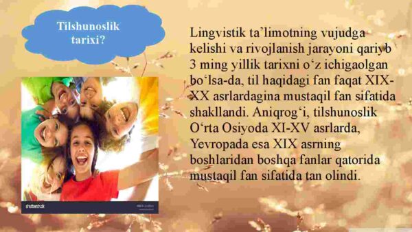 Tilshunoslik fani tarixi. Qadimgi hind, xitoy, grek, rim tilshunosligi. O'rta asrlarda evropa va arab tilshunosligi. O'rta Osiyoda tilshunoslikning rivojlanishi - Image 3