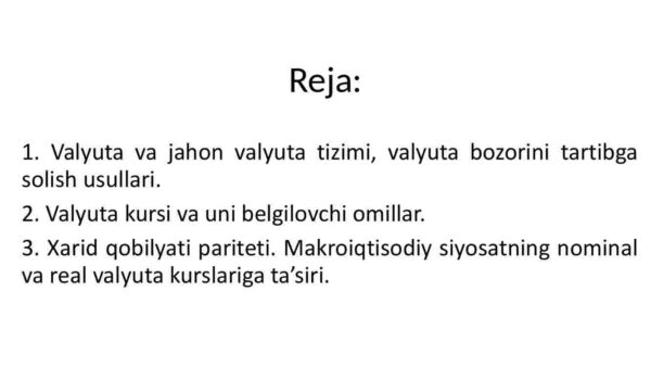 To'lov balansi. Valyuta kursi - Image 2
