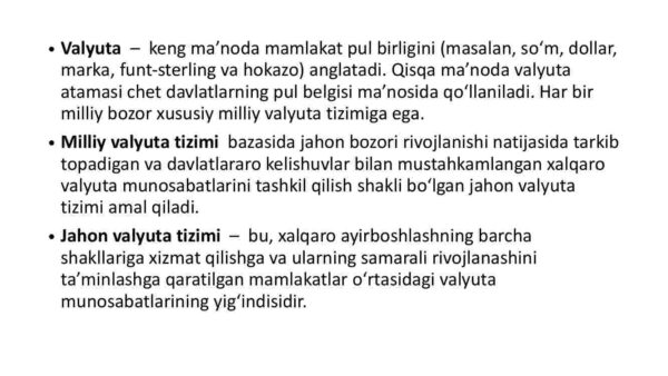 To'lov balansi. Valyuta kursi - Image 3
