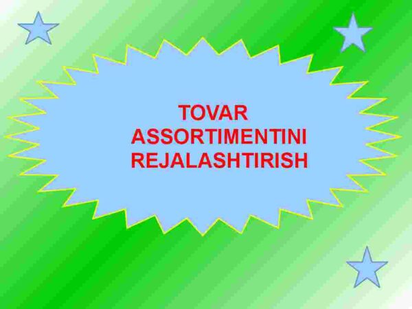 Tovar assortimentini rejalashtirish