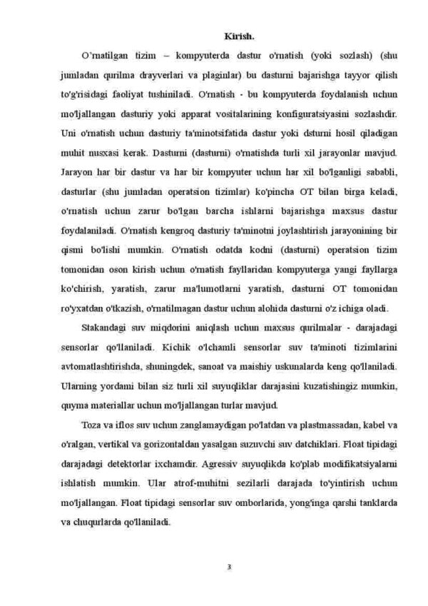 Tovush to'lqinlari yordamida suv chuqurligini o’lchovchi qurilmani loyihalash - Image 3