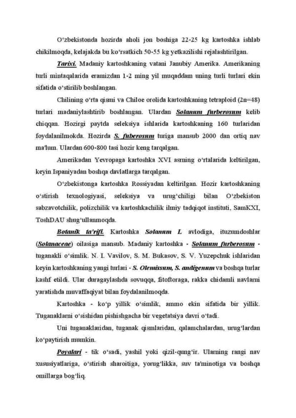 Tuganakmevalar. Kartoshka biologiyasi - Image 3