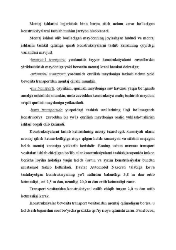 Turli xil konstruksiyalarni tashish. Montaj oldidan qurilish maydonini tayyorlash - Image 2